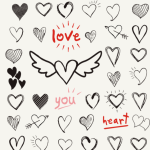 手绘涂鸦风格的爱心图标矢量素材(EPS)-分贝虎-免费网站源码_免费软件_免费精品资源分享平台!